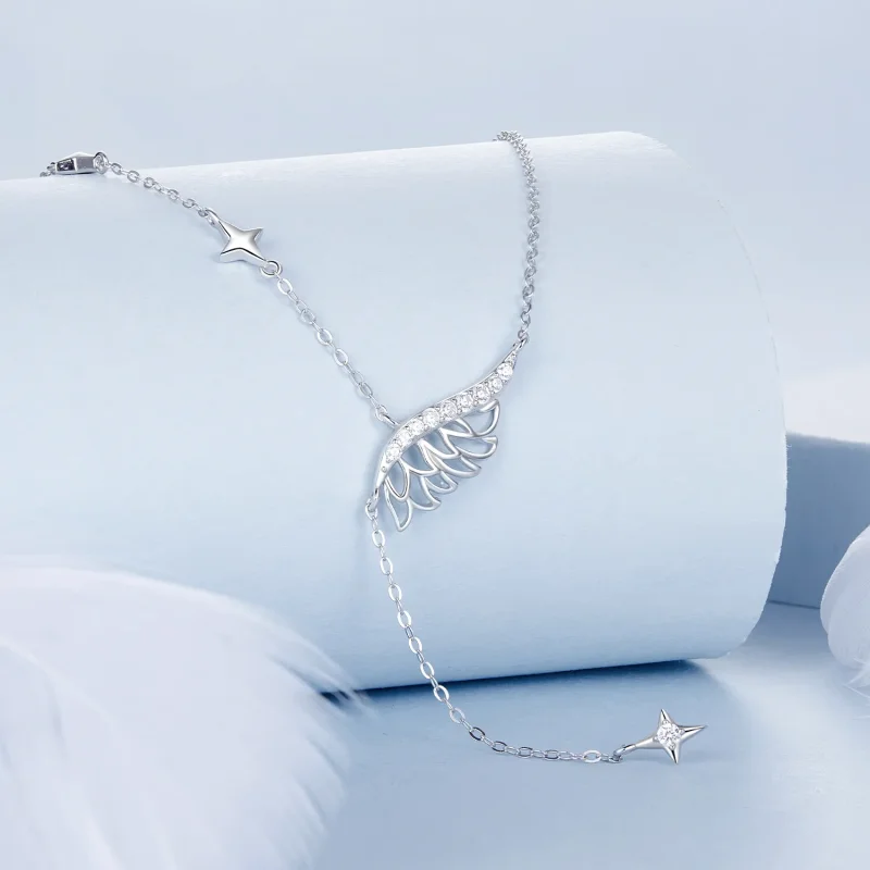 (imagine pentru) Colier cu aripi stil PANDORA - BSN395 - Vizualizare 2