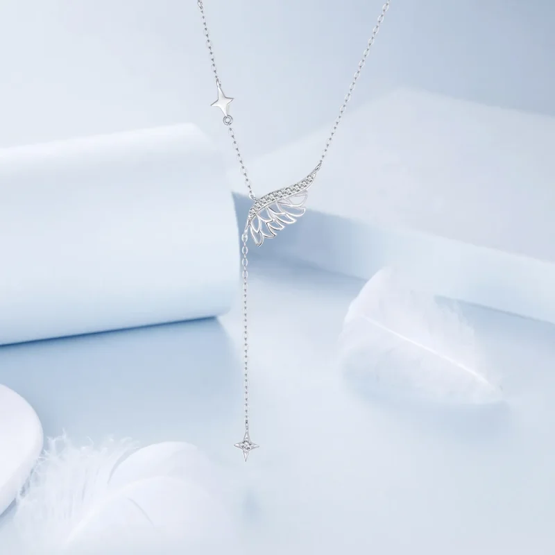 (imagine pentru) Colier cu aripi stil PANDORA - BSN395 - Vizualizare 3