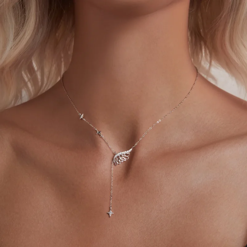 (imagine pentru) Colier cu aripi stil PANDORA - BSN395 - Vizualizare 5