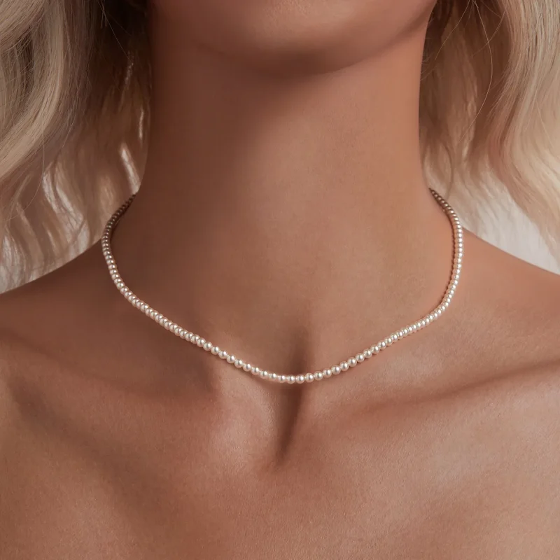 (imagine pentru) Colier cu perle albe australiane in stil PANDORA - SCN526 - Vizualizare 6