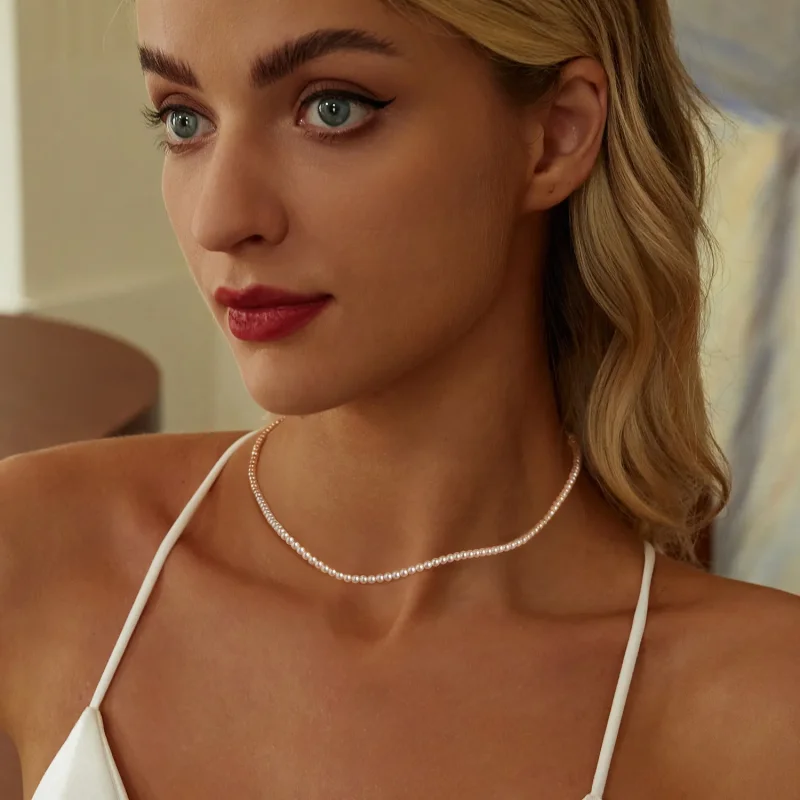 (imagine pentru) Colier cu perle albe australiane in stil PANDORA - SCN526 - Vizualizare 7