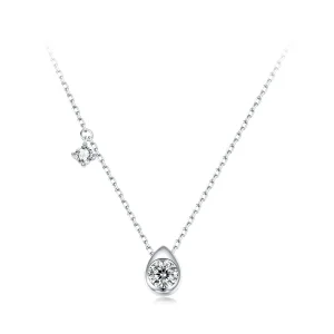 (imagine pentru) Colier cu picătură moissanită stil PANDORA de 0,5 ct (cu un certificat) - MSN037