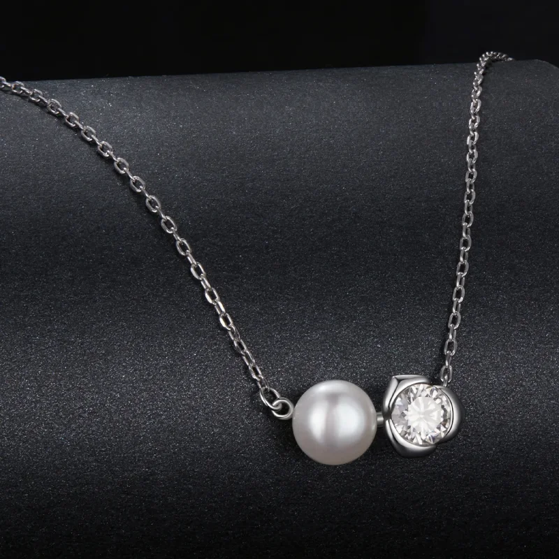 (imagine pentru) Colier cu trandafiri Moissanite Stil PANDORA (cu un certificat) - MSN040 - Vizualizare 2