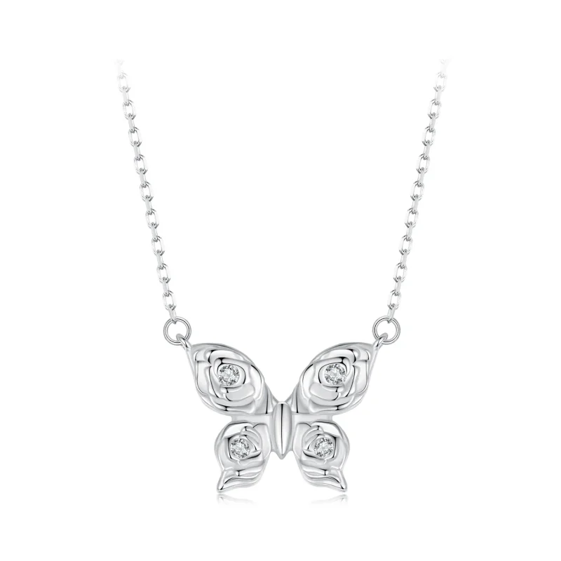(imagine pentru) Colier Fluture Trandafir Stil PANDORA - BSN396