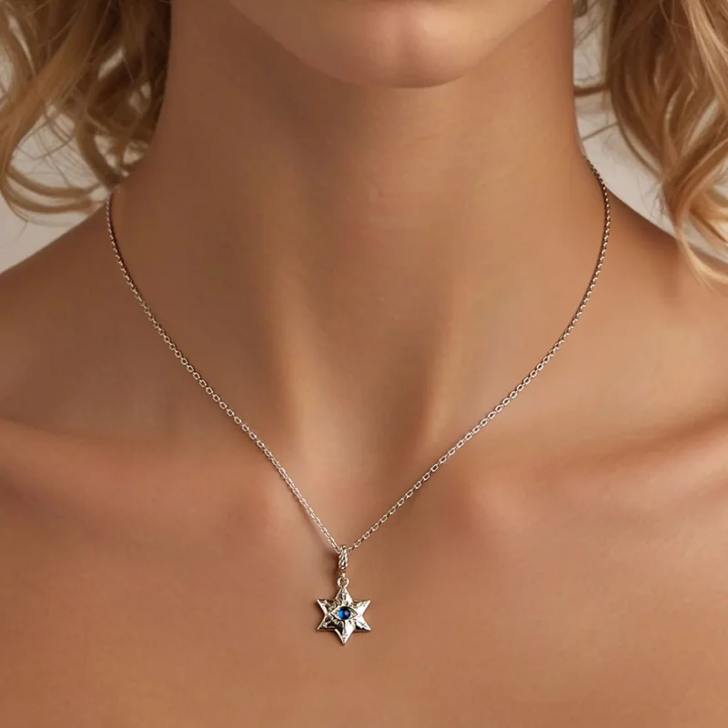 (imagine pentru) Colier tip PANDORA Starburst Demon Eye - BSN397 - Vizualizare 4