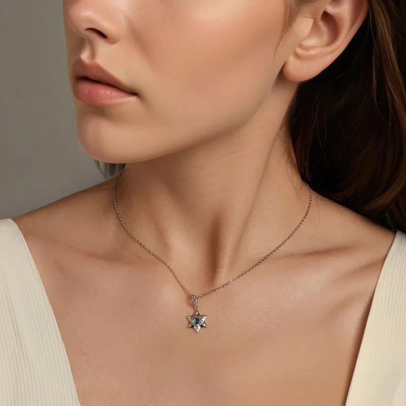(imagine pentru) Colier tip PANDORA Starburst Demon Eye - BSN397 - Vizualizare 6