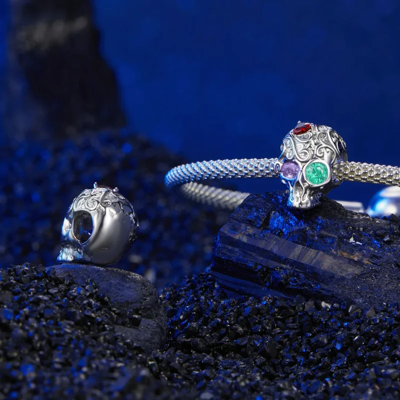 (imagine pentru) Craniu Stil PANDORA cu model floral - SCC2893 - Vizualizare 4