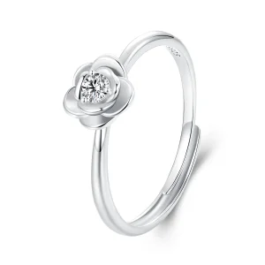 (imagine pentru) Inel de trandafir moissanit stil PANDORA de 0,1 ct (cu un certificat) - MSR054-E