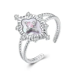 (imagine pentru) Inel deschis în stil PANDORA Starlight Pink Shell - YIR244-E
