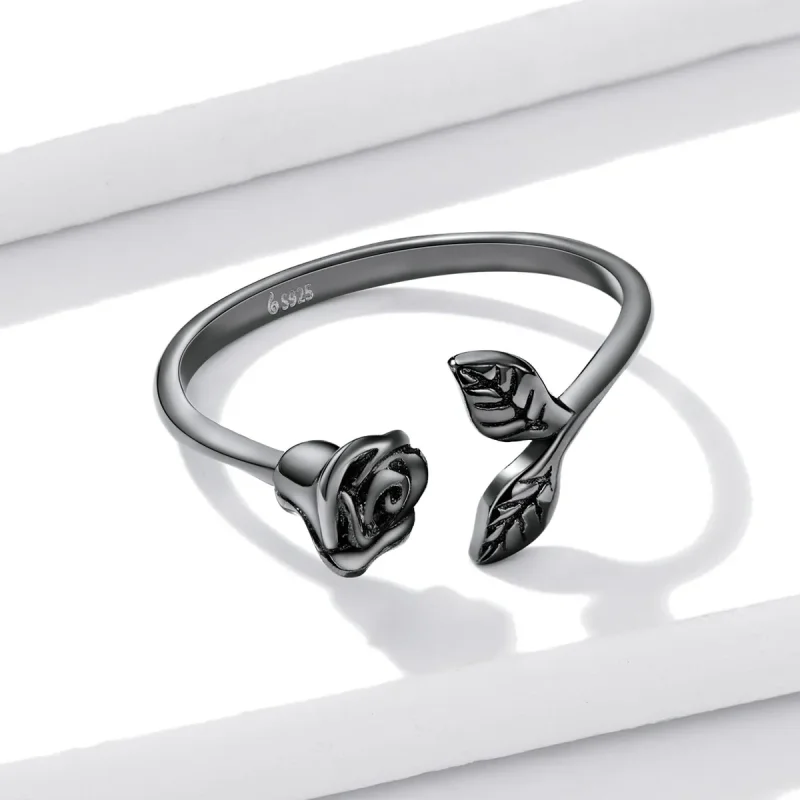 (imagine pentru) Inel deschis stil PANDORA Trandafir Negru - BSR239 - Vizualizare 10