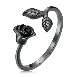 (imagine pentru) Inel deschis stil PANDORA Trandafir Negru - BSR239
