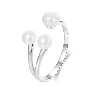 (imagine pentru) Inel elegant cu perle stil PANDORA - BSR574-E