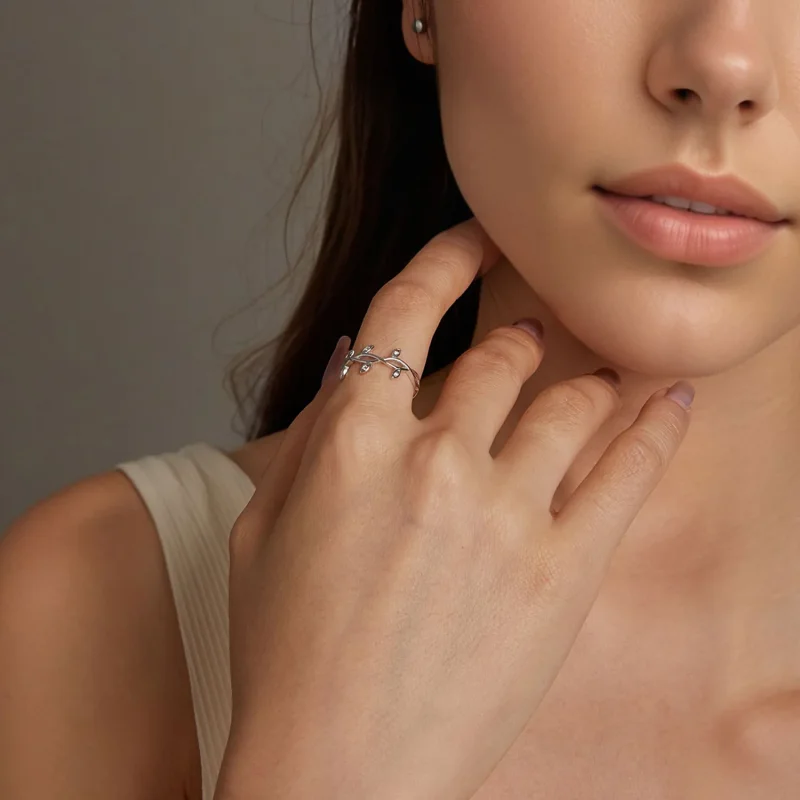 (imagine pentru) Inel Frunze Stil PANDORA - BSR581 - Vizualizare 9