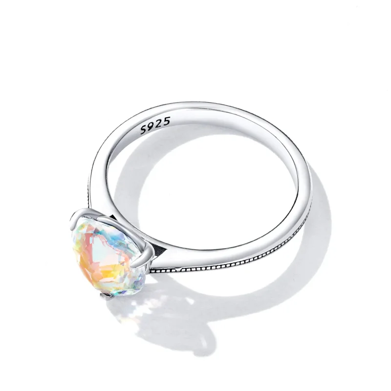 (imagine pentru) Inel inimă colorat în stil PANDORA - BSR252 - Vizualizare 4