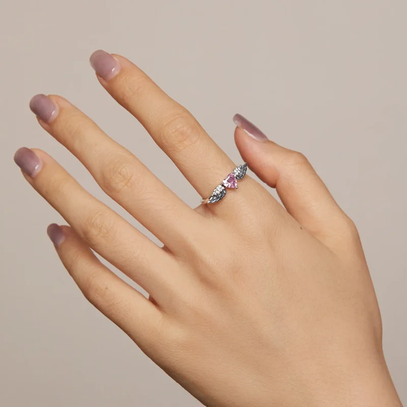 (imagine pentru) Inel Stil Inimă Wings PANDORA - SCR874 - Vizualizare 3