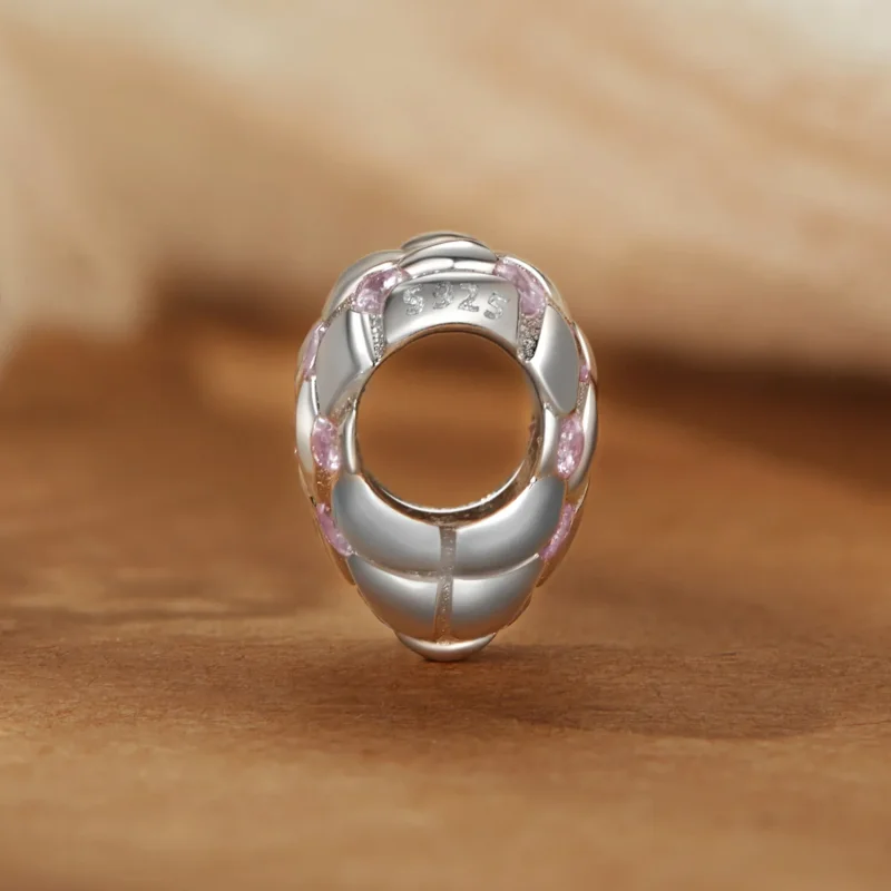 (imagine pentru) Margele de inimă de diamant roz stil PANDORA - BSC1054 - Vizualizare 3