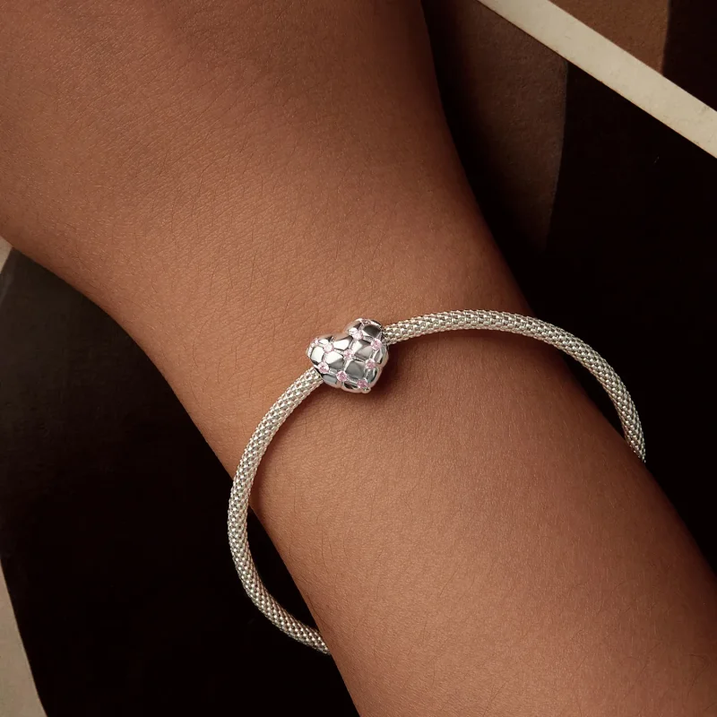 (imagine pentru) Margele de inimă de diamant roz stil PANDORA - BSC1054 - Vizualizare 6