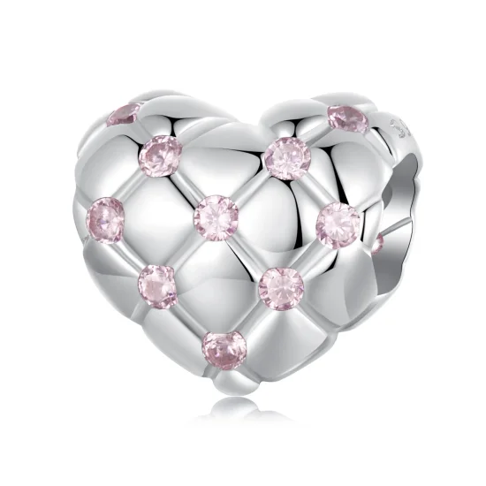 (imagine pentru) Margele de inimă de diamant roz stil PANDORA - BSC1054