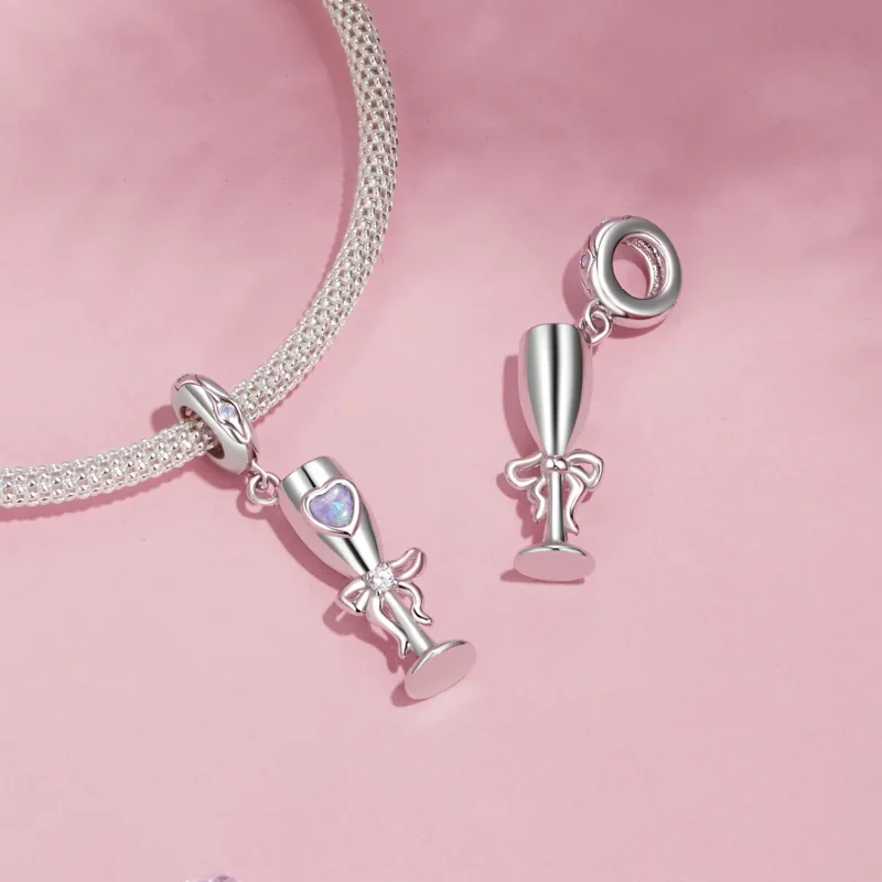 (imagine pentru) Pandantiv cu pahar vintage în stil PANDORA - SCC2889 - Vizualizare 4