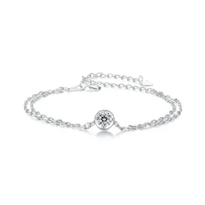 (imagine pentru) PANDORA Style 0.5ct Moissanite brățară cu gresie dublă (cu un certificat) - MSB020