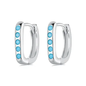 (imagine pentru) PANDORA Style Cercei turcoaz simpli - BSE1084-BU