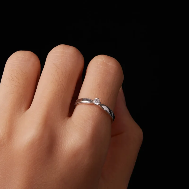 (imagine pentru) PANDORA Style Exquisite inel strălucitor (un certificat) - MSR062 - Vizualizare 4