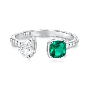 (imagine pentru) PANDORA Style Inel dublu cu piatra centrala deschisa - BSR580-E
