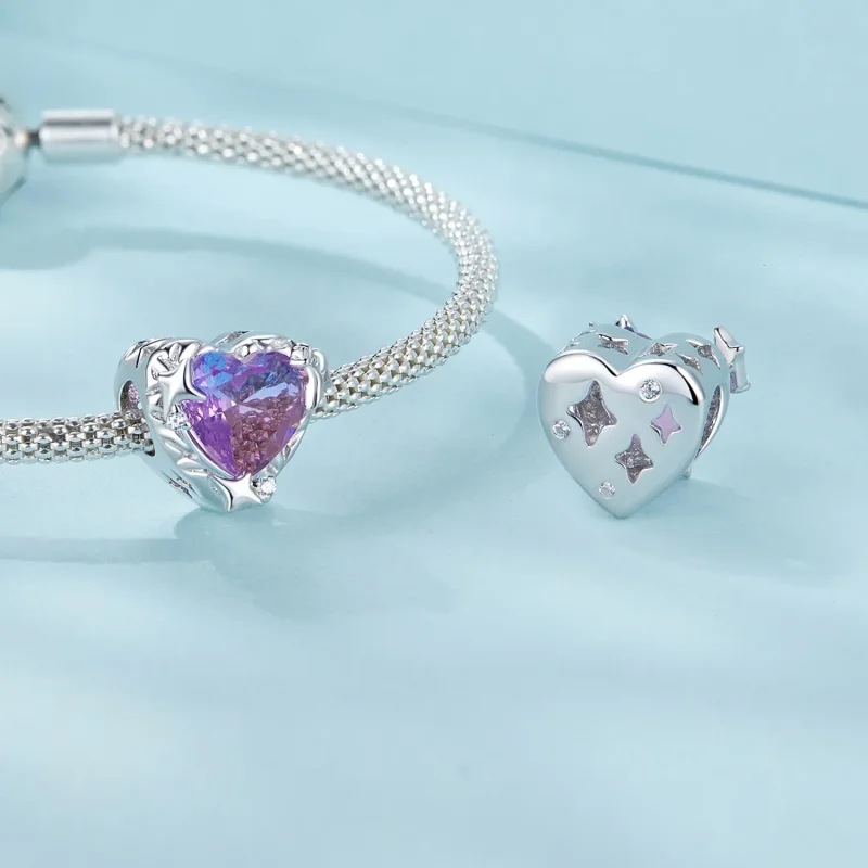 (imagine pentru) PANDORA Style Inimă degradată violet roz - SCC2824 - Vizualizare 4
