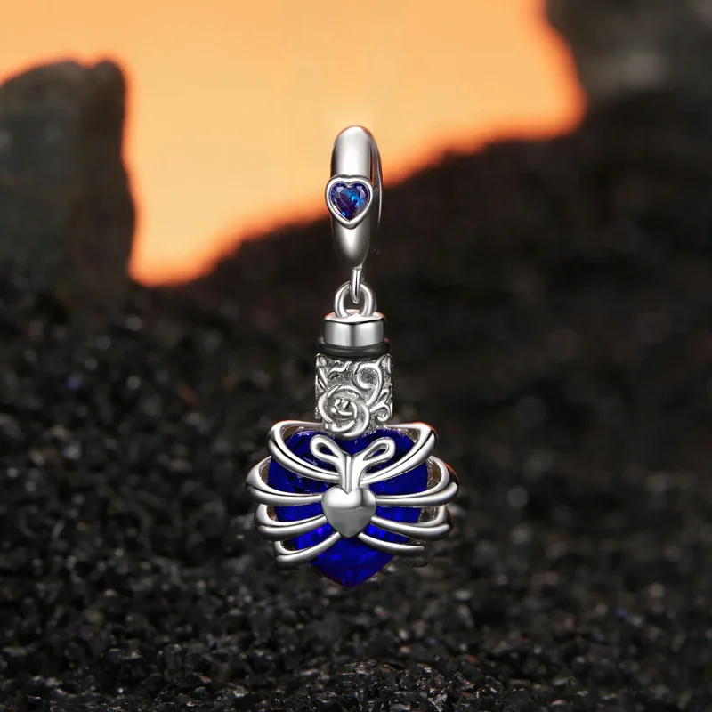 (imagine pentru) PANDORA Style Memorial Rose Heart Blue - BSC1058-BU - Vizualizare 2