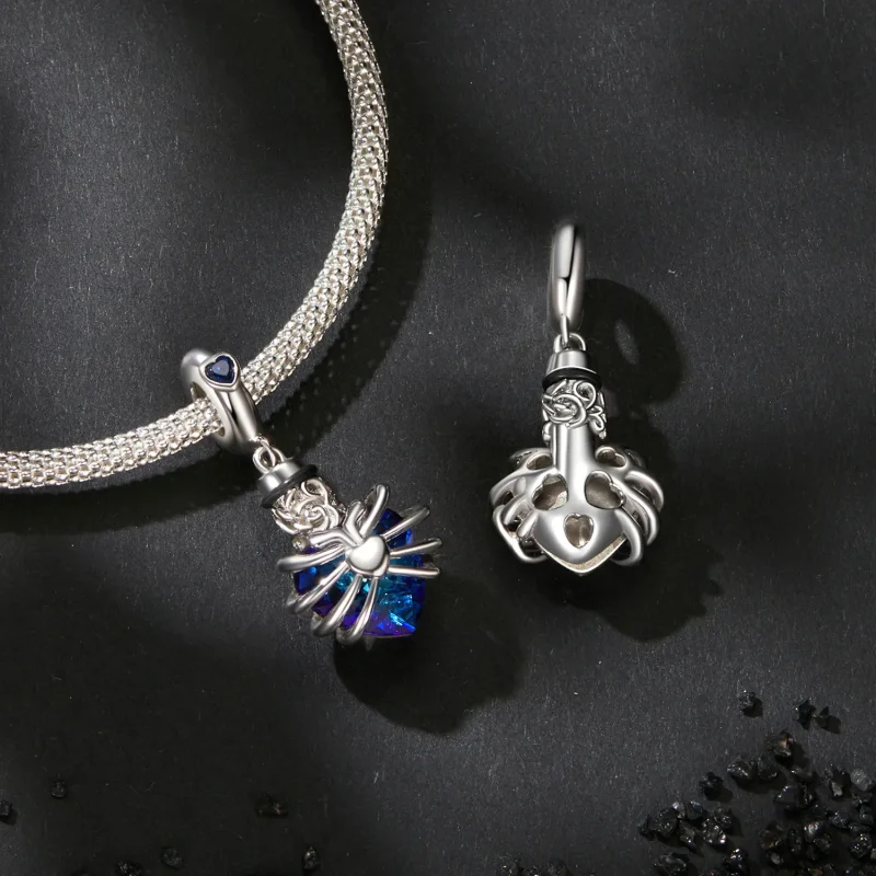 (imagine pentru) PANDORA Style Memorial Rose Heart Blue - BSC1058-BU - Vizualizare 4