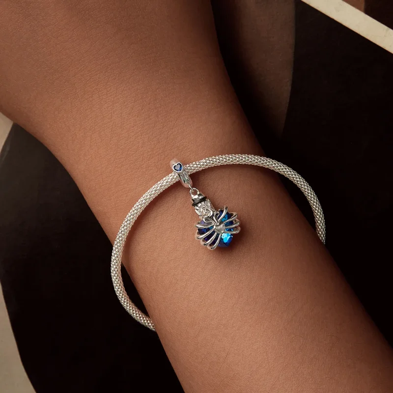 (imagine pentru) PANDORA Style Memorial Rose Heart Blue - BSC1058-BU - Vizualizare 5