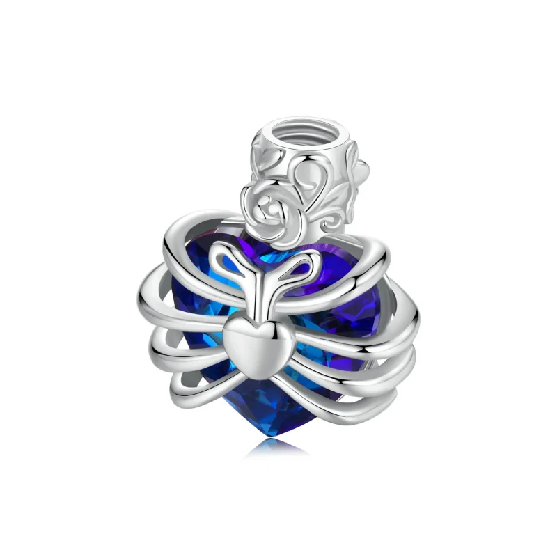 (imagine pentru) PANDORA Style Memorial Rose Heart Blue - BSC1058-BU - Vizualizare 6