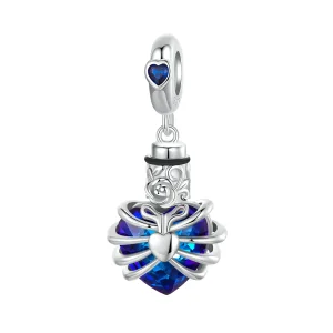 (imagine pentru) PANDORA Style Memorial Rose Heart Blue - BSC1058-BU
