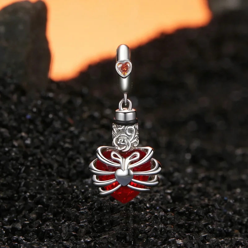 (imagine pentru) PANDORA Style Memorial Rose Heart Red - BSC1058-RD - Vizualizare 2