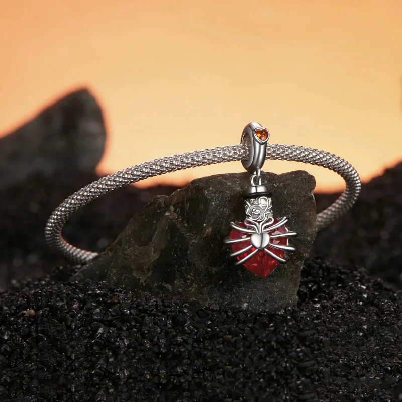 (imagine pentru) PANDORA Style Memorial Rose Heart Red - BSC1058-RD - Vizualizare 3