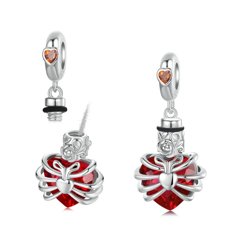 (imagine pentru) PANDORA Style Memorial Rose Heart Red - BSC1058-RD - Vizualizare 7