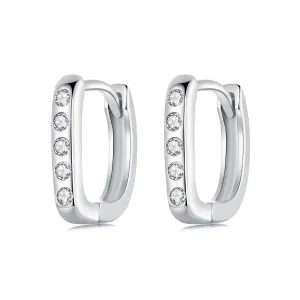 (imagine pentru) Stil PANDORA Cercei simpli în formă de D - BSE1084-WH