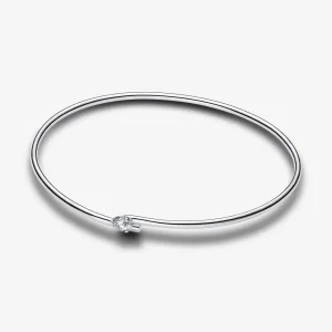 (imagine pentru) Brățară fixă deschisă din argint 925 cu diamant creat în laborator Pandora Nova - 593220C01