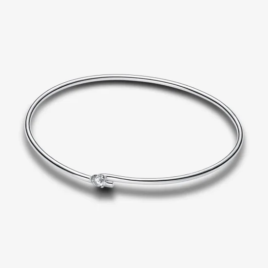 (imagine pentru) Brățară fixă deschisă din argint 925 cu diamant creat în laborator Pandora Nova - 593220C01