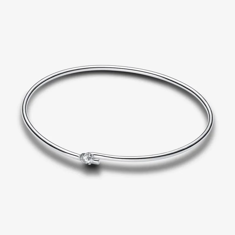 (imagine pentru) Brățară fixă deschisă din argint 925 cu diamant creat în laborator Pandora Nova - 593220C01