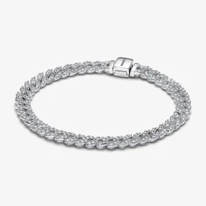 (imagine pentru) Brățară lată de tip lănțișor cu pavé Pandora Timeless - 593008C01