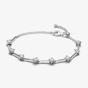(imagine pentru) Brățară Pandora strălucitoare cu bare și pavé - 593009C01