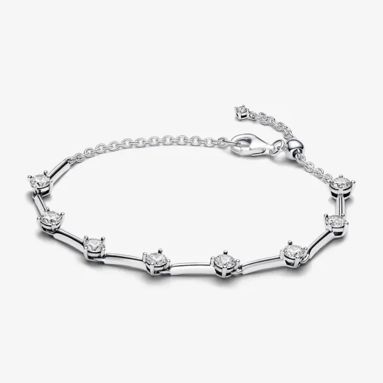 (imagine pentru) Brățară Pandora strălucitoare cu bare și pavé - 593009C01