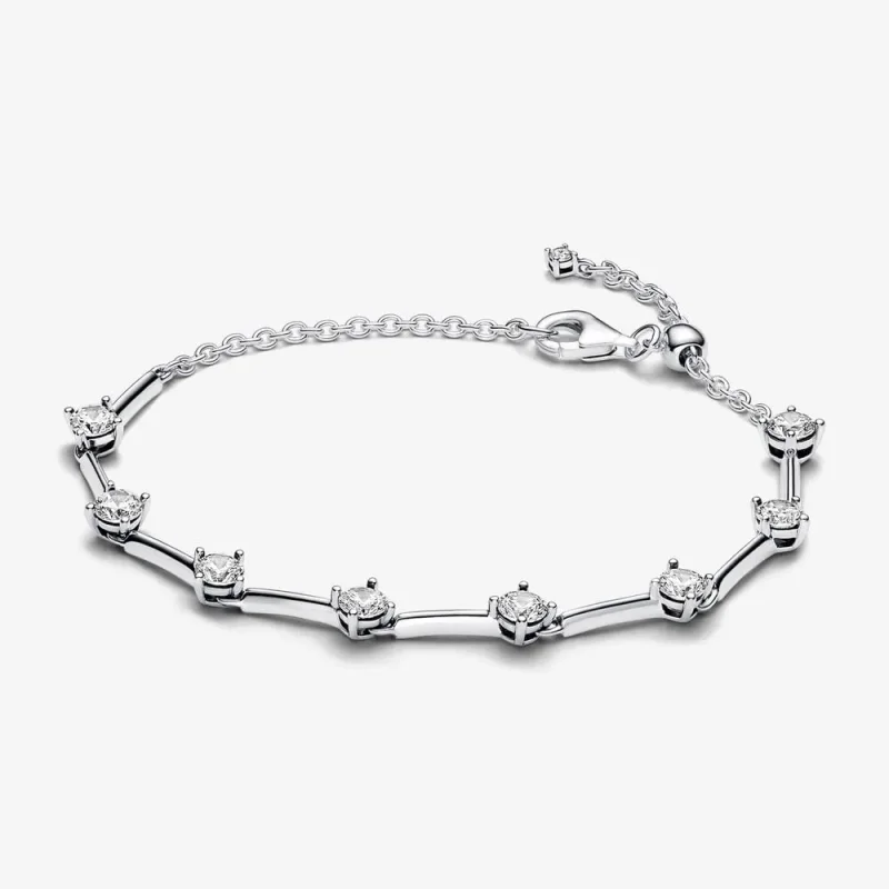(imagine pentru) Brățară Pandora strălucitoare cu bare și pavé - 593009C01