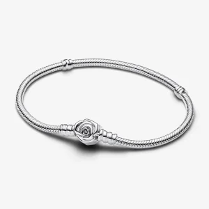 (imagine pentru) Brățară tip lanț clasic cu închizătoare în formă de trandafir înflorit Pandora Moments - 593211C00