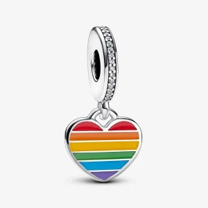 (imagine pentru) Breloc Pandora Pride Rainbow Heart - 792017CZ_E029