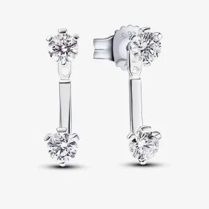 (imagine pentru) Cercei cu jachetă cu clorură de diamante, cultivați în laborator Pandora Nova, 1,00 carate din argint sterling - 292863C01