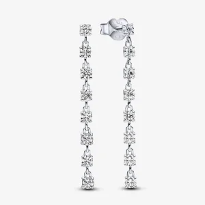 (imagine pentru) Cercei Pandora lungi cu opt pietre strălucitoare - 293159C01