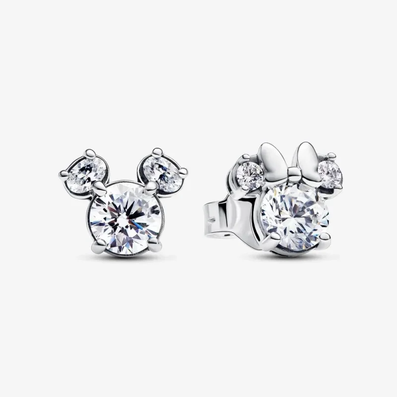 (imagine pentru) Cercei Pandora strălucitori cu șurub, cu Mickey Mouse și Minnie Mouse de la Disney - 293219C01