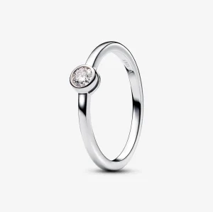 (imagine pentru) Inel cu lunetă cu diamante cultivate în laborator Pandora Era 0,15 carate tw argint sterling - 192894C01